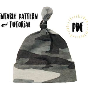 EASY Knotted Baby Knit Beanie Hat Beginners Sewing Tutorial & Pattern | DIY | How to Sew a Cap | PDF | Baby Shower Gift | Instant Download