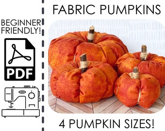 EASY Beginners Fabric Pumpkin Centerpiece Sewing Tutorial | Pattern | PDF | Beginner Project | Halloween | Fall | Thanksgiving | Decor