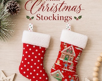 Nähanleitung für einen kleinen Mini-Weihnachtsstrumpf mit Video-Tutorial | Einfaches DIY-Weihnachtsgeschenk zum Selbernähen | Für Anfänger | Geschenkkarten- oder Geldhalter
