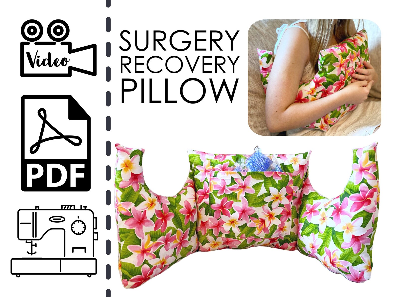 Surgery Recovery Pillow Sewing Pattern & VIDEO Tutorial Printable PDF ...