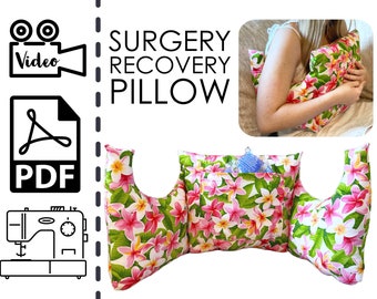 Surgery Recovery Pillow Sewing Pattern & VIDEO Tutorial | Printable PDF | Easy DIY Gift to Sew | C-section, Augmentation, Heart, Shoulder