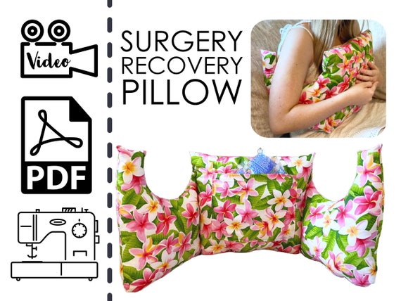 Surgery Recovery Pillow Sewing Pattern & VIDEO Tutorial Printable PDF Easy  DIY Gift to Sew C-section, Augmentation, Heart, Shoulder 