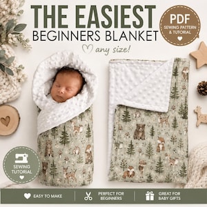 Learn to Sew ANY Size Blanket | DIY Tutorial | How to | Sewing Pattern | eBook| Instructions | PDF | Baby Shower Gift | Recieving | Toddler