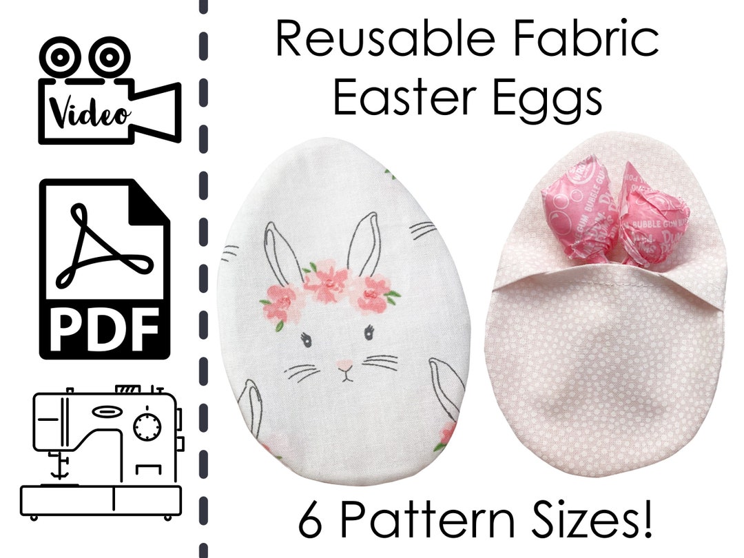 Fillable Fabric Easter Hunt Eggs Sewing Pattern & VIDEO Tutorial