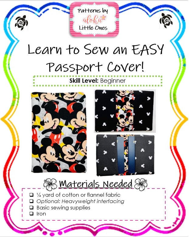 EASY Passport Cover Sewing Pattern Holder PDF Travel Etsy
