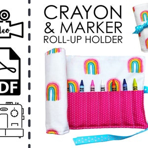 Crayon and Marker Roll Up Holder Sewing Pattern & Video Tutorial | Printable PDF | Easy DIY Gift to Sew | Instant Download Instructions OCC