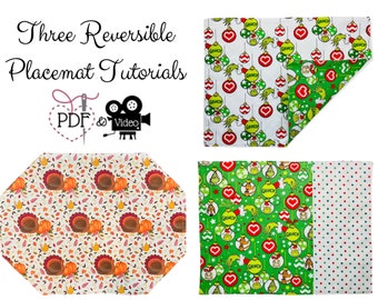 NEW Beginners Easy Reversible Place Mat Sewing Tutorial |  Placemat | Table Pad | Holiday | Christmas | Easter | Thanksgiving | Quick Sew