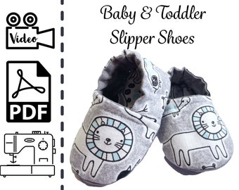 Unisex Baby and Toddler Slipper Shoes Sewing Pattern & Tutorial | Newborn | Easy DIY | Baby Shower Gift to Sew | PDF | Instant Download