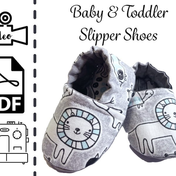 Unisex Baby and Toddler Slipper Shoes Sewing Pattern & Tutorial | Newborn | Easy DIY | Baby Shower Gift to Sew | PDF | Instant Download