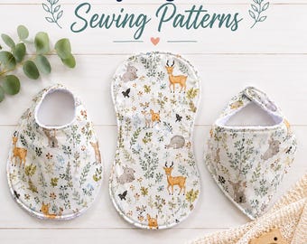EASY Beginners Baby Bib and Burp Cloth Pattern | DIY Tutorial | How to | Newborn Sewing | Toddler | Instructions | PDF | Baby Shower Gift