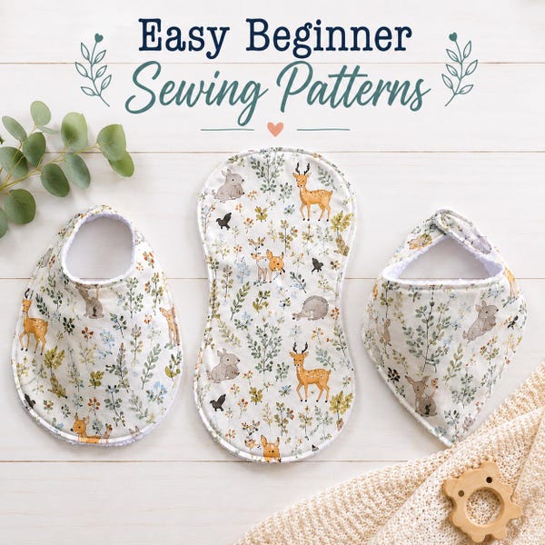 Einfaches Schnittmuster für Baby-Lätzchen und Spucktücher für Anfänger | DIY-Anleitung | Anleitung | Nähen für Neugeborene | Kleinkinder | Anleitung | PDF | Geschenk zur Babyparty