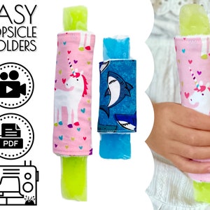 Fabric Popsicle Holder Cover Sewing Pattern & VIDEO Tutorial | Printable PDF | Easy DIY to Sew | Instant Download | Beginners Sewing Project