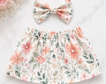 EASY Girls Skirt & Hair Bow Sewing Pattern PDF + Video Tutorial | Newborn to Size 10 | Beginner-Friendly Gift to Sew | Baby Clothes to Make