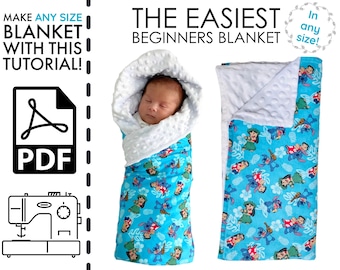 Learn to Sew ANY Size Blanket | DIY Tutorial | How to | Sewing Pattern | eBook| Instructions | PDF | Baby Shower Gift | Recieving | Toddler