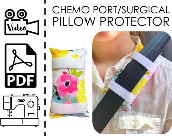 Chemo Port Cinturón de seguridad Almohada Cojín Patrón de costura & VIDEO Tutorial / PDF imprimible / Regalo fácil para el cáncer para coser / Hospital / Cirugía de hombro