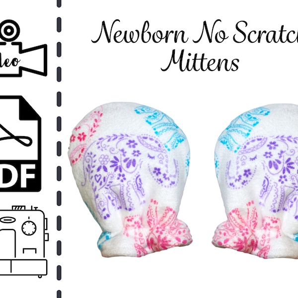 Baby No Scratch Mittens Sewing Pattern & Tutorial | Newborn | Easy DIY | Baby Shower Gift to Sew | PDF | Instant Download | Hand Covers