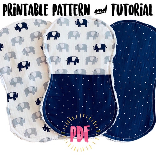 Baby Burp Cloth Sewing Pattern PDF Printable Download Etsy