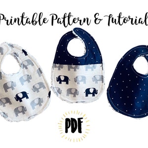 Impara a cucire un bavaglino EASY / Tutorial fai-da-te / Come / Modello di cucito neonato / Bambino / Istruzioni / PDF / Bavaglini / Regalo per baby shower