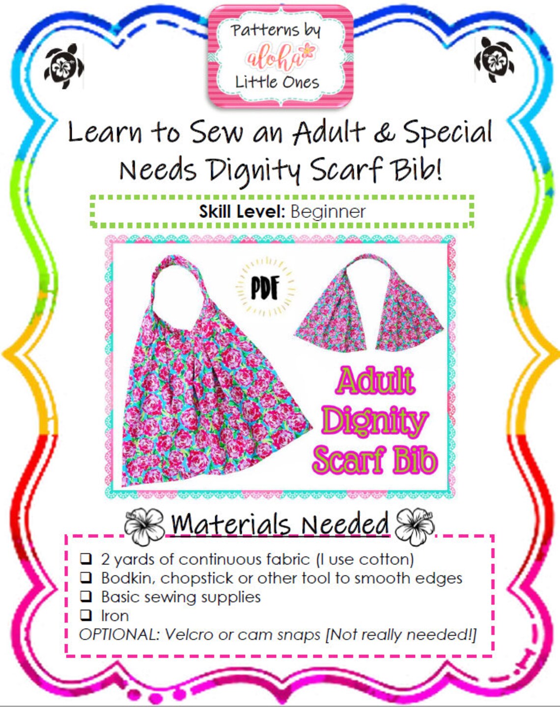 EASY Beginners Adult Bib Pattern Special Needs DIY - Etsy