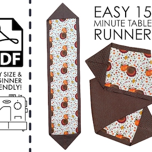 EASY 15 Minute Table Runner Sewing Tutorial | Sew | Pattern | Easy DIY | Holiday Table Decoration | Christmas | Thanksgiving | Mom | Grandma