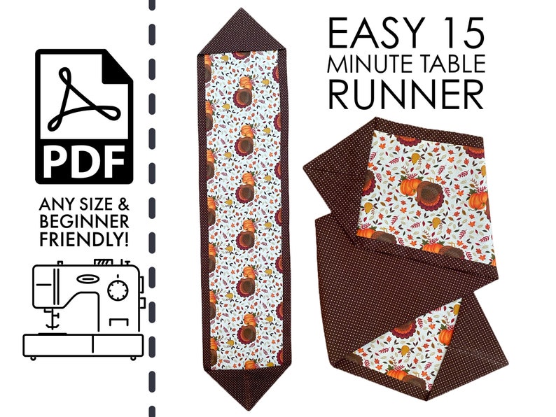 EASY 15 Minute Table Runner Sewing Tutorial Sew Pattern Etsy
