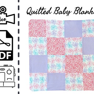 EASY Quilted Baby Blanket Sewing Pattern & Tutorial | Receiving | Crib | Newborn | DIY | Baby Shower Gift to Sew | PDF | Instant Download