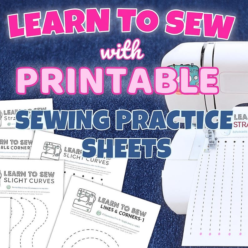 Learn to Sew Practice Sheets | Printable Sewing Patterns for Beginners ...