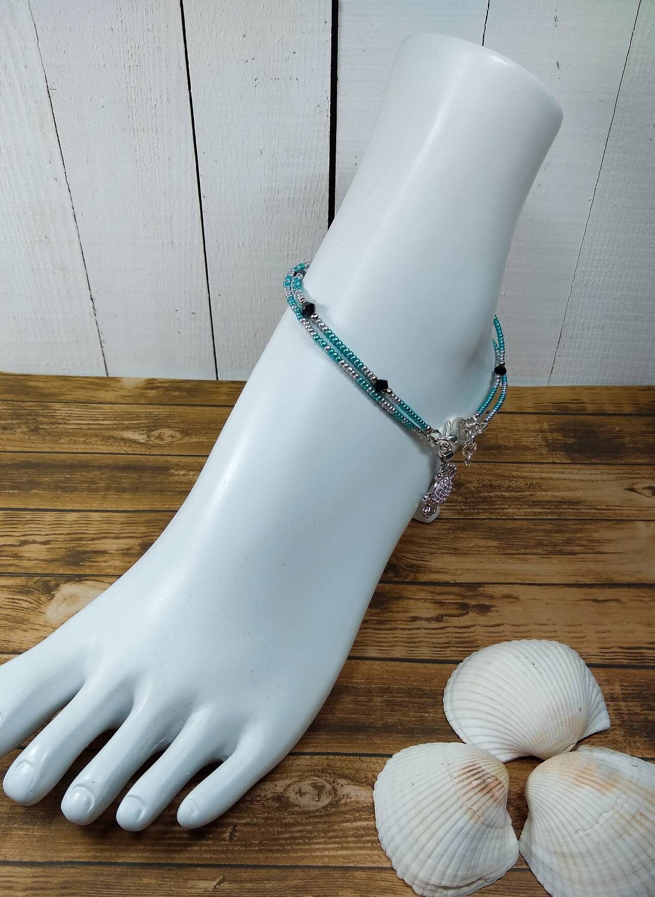 Crab Anklet Strand Anklet Body Jewelry Beach Jewelry Ankle Etsy