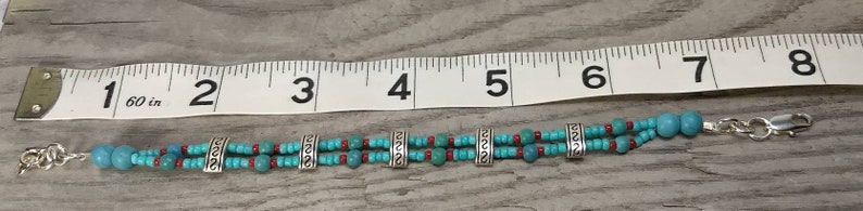 Tibetan BraceletTurquoise BraceletBeaded BraceletBoho BraceletGemstone BraceletDainty JewelryDouble Strand BraceletHandmade Jewelry.
