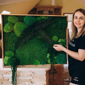 Moos Bild - Vertikaler Garten, Naturraumdekor, Pflanzenwandkunst, neue Zuhausegeschenke