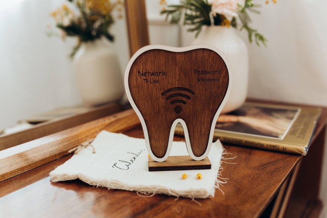 Personalized Tooth QR Code Sign, Wooden Dental Office Display - Etsy