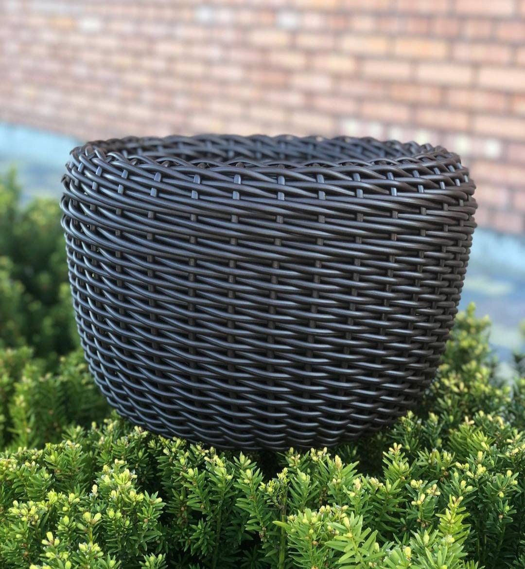 Rattan Pot Outdoor Planter Wicker Plant Pot Hanging Etsy
