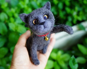 Cat Plush Custom - Realistic Cat -Needle Felted Cat -Cat lover gift - Custom Pet Portrait - Pet Stuffed Toy - Pet memorial-Christmas gifts