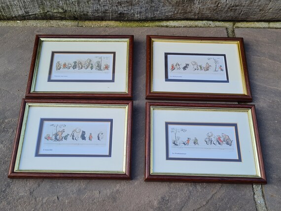 Unusual Set of x4 Miniature Boris O'Klien "Dirty Dogs of Paris" Prints from the 1930's