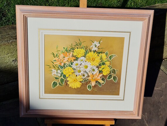 Striking and Extremely Well Painted Original Gouache by Pamela Davis VPRMS, SWA, HSF (1927 – 2019) titled “Mixed Bouquet”
