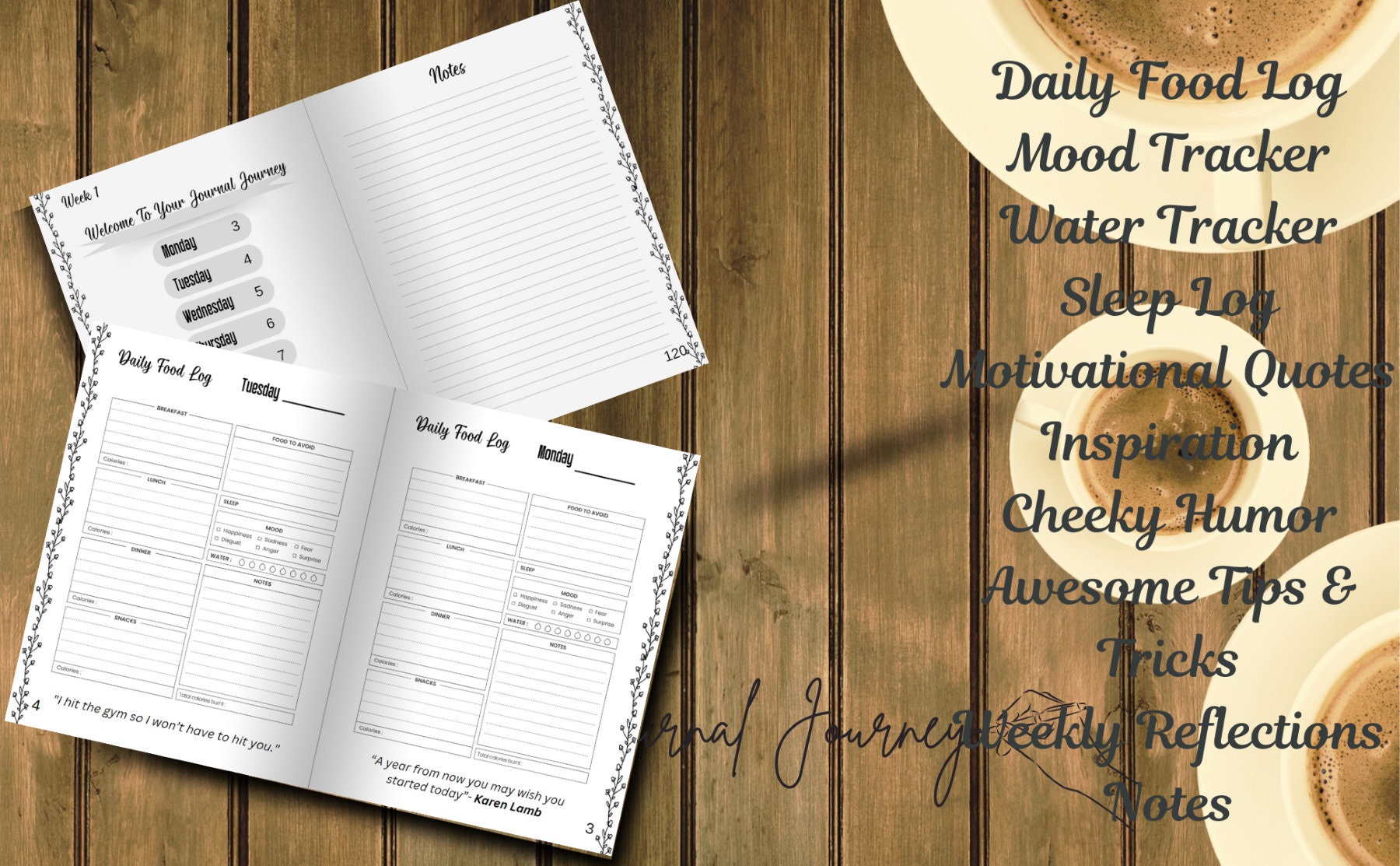Ultimate Food and Fitness Digital Journal | Meal Planner, Workout ...
