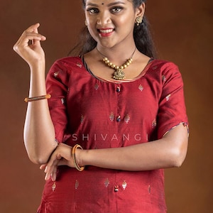 Shivangi Clothing Navy Blue Girls Peacock Leheriya Pattu Pavadai
