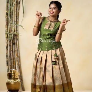 Shivangi clothing Semmal Red Pattu Pavadai