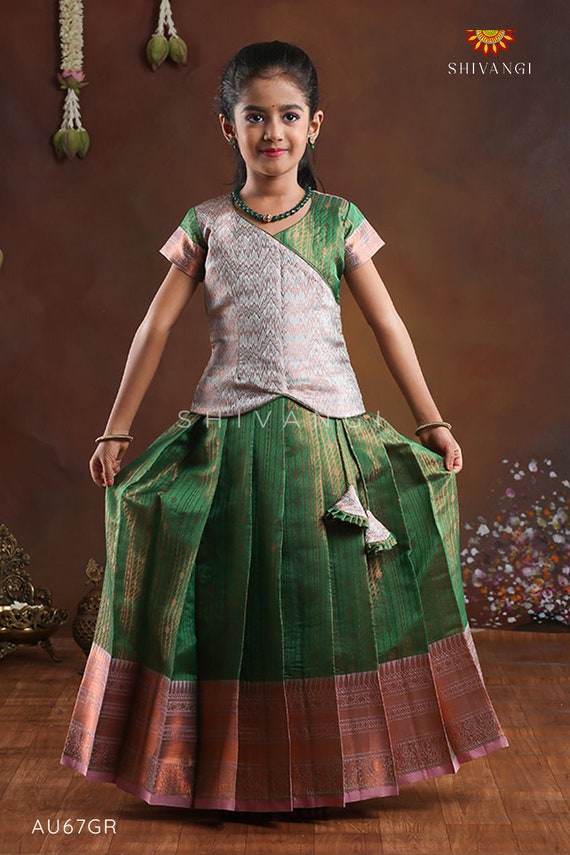 Green shop pattu pavadai