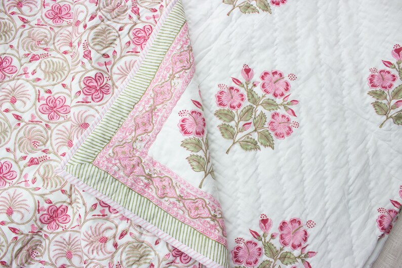 Christmas quilt Jaipuri Block Printed Quilt Indian Etsy