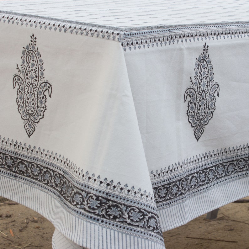 Hand Block Printed Indian Cotton Table Linen For Sale Etsy