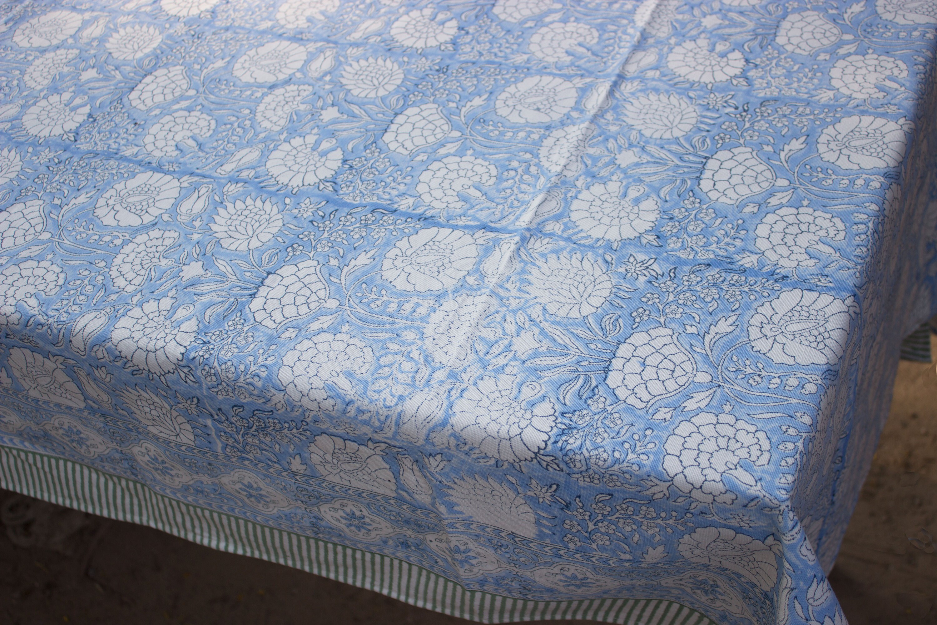 Indian Block Printed Cotton Tablecloth Indian Cotton Table Etsy