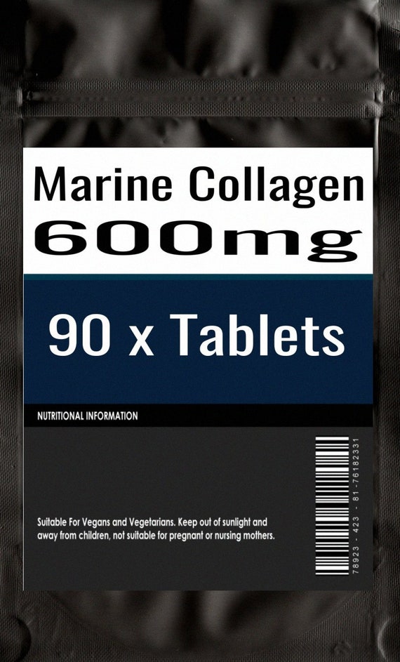 90 X Marine Collagen 600mg With Vitamin C Zinc Tablets
