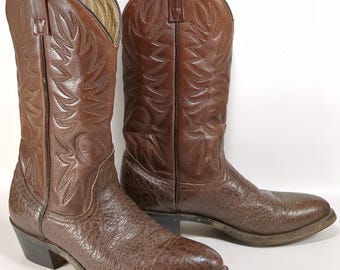 American Vintage Men’s Size 9 Brown Leather Western Cowboy Boots Hand Crafted Men main image 4