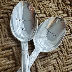 SOUP SPOON hand-engraved and customizable godfather/godmother image 1