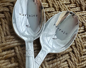 SOUP SPOON - hand-engraved and customizable - godfather/godmother