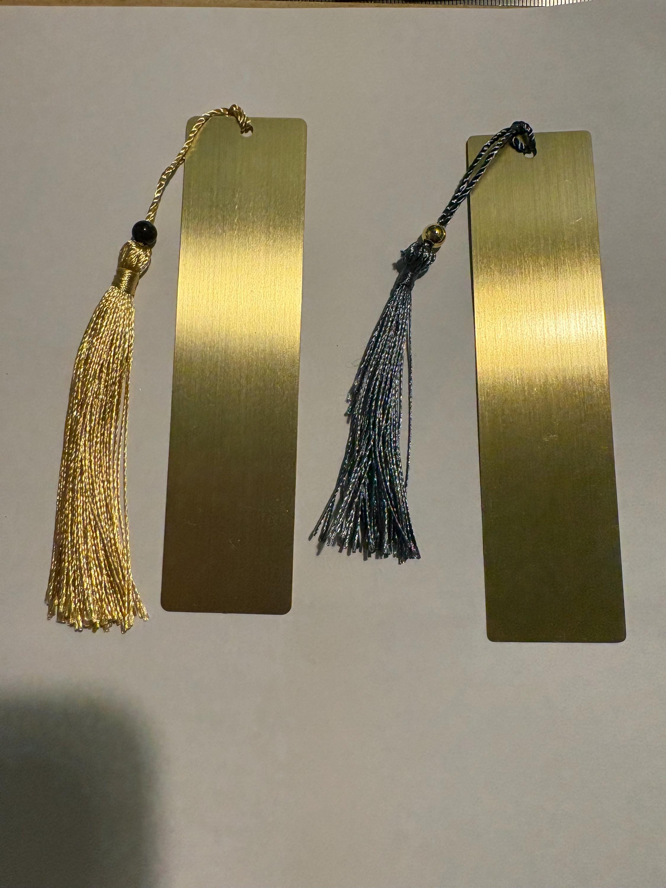 Customizable Brass Bookmark, String Color is Random - Etsy