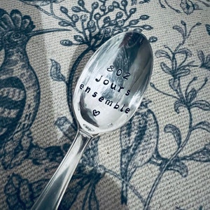 DESSERT SPOON - hand engraved and customizable - Valentine's Day