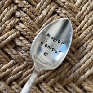 DESSERT SPOON - hand engraved and personalized - dad/mom