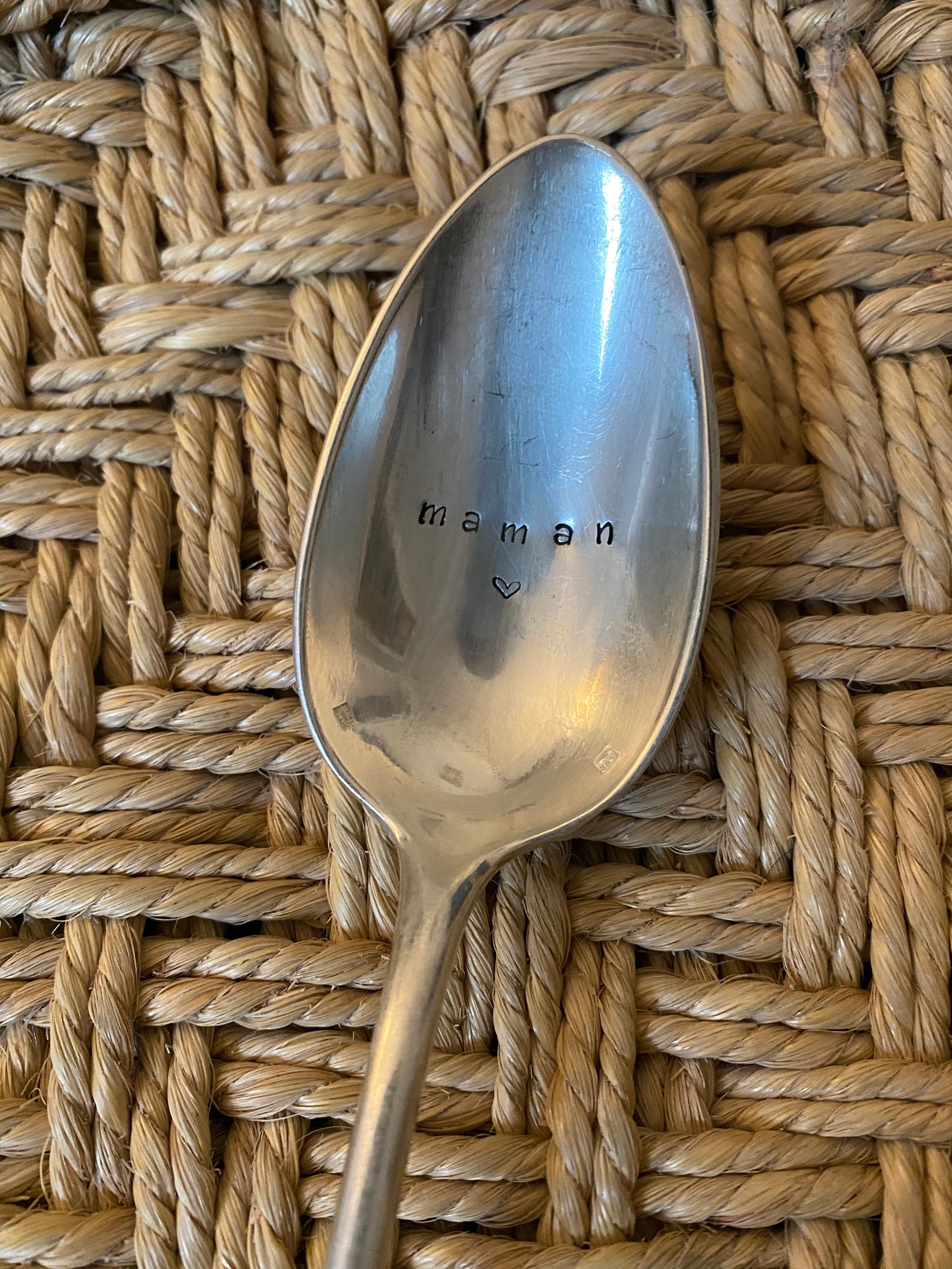 Custom silver metal spoon engraved Daddy or Etsy